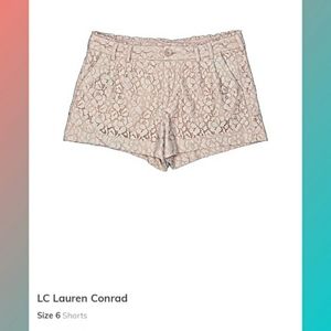 LC Lauren Conrad Lace Shorts Tan Nude Pink
